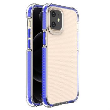 Spring Armor világos TPU gél masszív védőburkolat színes kerettel iPhone 12 mini kék telefontok kép