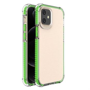 Spring Armor világos TPU gél masszív védőburkolat színes kerettel iPhone 12 mini zöld telefontok kép