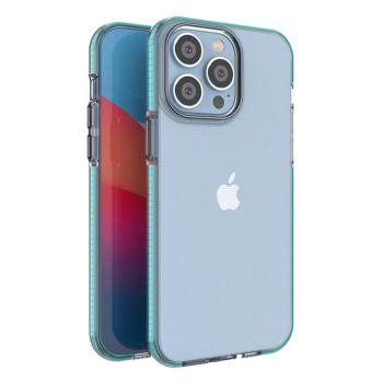 Spring Case iPhone 14 Pro Max szilikon tok kerettel világoskék színben kép