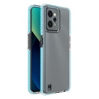 Spring Case Realme C31 szilikon tok keret világoskékkel kép