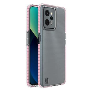 Spring Case Realme C31 szilikon tok, keretben világos rózsaszínnel kép
