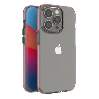 Spring Case tok iPhone 14 Pro szilikon tok kerettel világos rózsaszínű kép