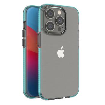 Spring Case tok iPhone 14 Pro szilikon tok kerettel világoskék színben kép