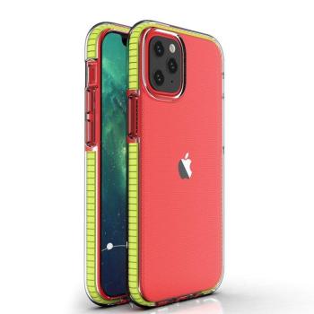 Spring tok átlátszó TPU gél védőtok színes tok iPhone 13 Mini Sárga kép