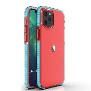 Spring tok átlátszó TPU gél védőtok színes tok iPhone 13 Pro világoskék kép