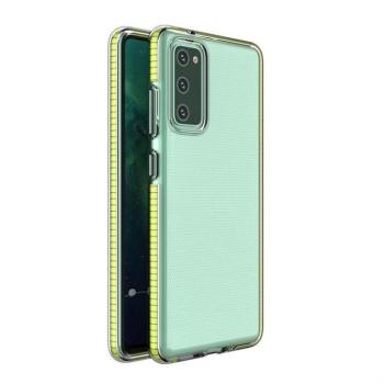 Spring tok Tiszta TPU gél védőtok színes tok Samsung Galaxy A72 4G sárga kép