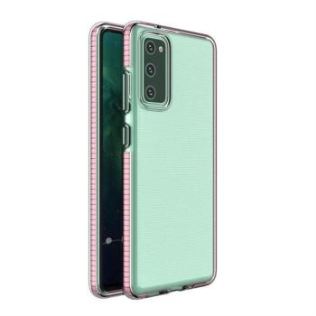 Spring tok Tiszta TPU gél védőtok színes tok Samsung Galaxy A72 4G világos rózsaszín kép