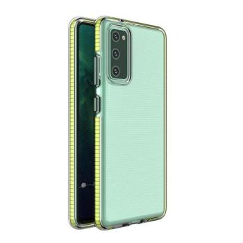 Spring tok világos TPU gél védőburkolat színes kerettel Samsung Galaxy S21 + 5G (S21 Plus 5G) sárga kép