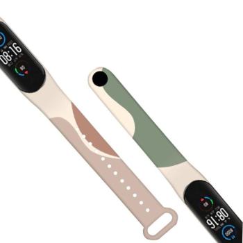 Strap Moro okosóra csereszíj a Xiaomi Mi Band 6 / Mi Band 5 csereszíj Camo fekete (4) tok kép