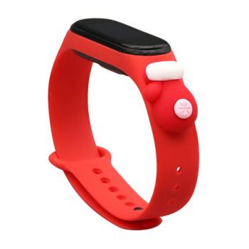 Strap Xmas okosóra csereszíj a Xiaomi Mi Band 6 / Mi Band 5 karácsonyi ünnepek piros (kesztyű) tok kép