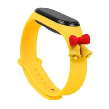 Strap Xmas okosóra csereszíj Xiaomi Mi Band 6 / Mi Band 5 karácsonyi ünnepek sárga (Bells) tok kép
