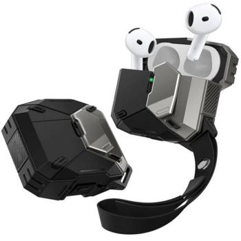 SUPCASE MATRIX műanyag tok (mágneses, kézpánt) FEKETE Apple AirPods 4 kép