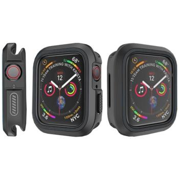 Szilikon keret (BUMPER, ütésálló) FEKETE Apple Watch Series SE 40mm, Watch Series 6 40mm, Watch Series 5 40mm  kép