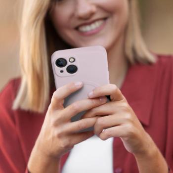 Szilikon Mag Cover tok IPHONE 12 PRO MAX rózsaszínű kép