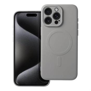 Szilikon Mag Cover tok Magsafe kompatibilis iPhone 15 PRO MAX szürke titán szürke kép