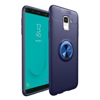 Szilikon telefonvédő (asztali tartó funkció, telefontartó gyűrű, 360°-ban forgatható, beépített fémlemez) KÉK Samsung Galaxy J6 (2018) SM-J600F kép