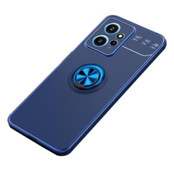 Szilikon telefonvédő (asztali tartó funkció, telefontartó gyűrű, 360°-ban forgatható, beépített fémlemez) SÖTÉTKÉK Xiaomi Redmi Note 12 4G kép