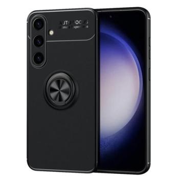 Szilikon telefonvédő (asztali tartó, tartógyűrű, 360°, mágneses) FEKETE Samsung Galaxy S24 Plus (SM-S926) kép