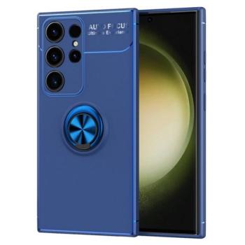 Szilikon telefonvédő (asztali tartó, tartógyűrű, 360°, mágneses) SÖTÉTKÉK Samsung Galaxy S24 Ultra (SM-S928) kép