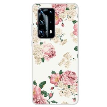 Szilikon telefonvédő (bazsarózsa minta) FEHÉR Huawei P40 Pro 5G kép
