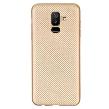 Szilikon telefonvédő (karbon minta) ARANY Samsung Galaxy A6+ (2018) SM-A605F kép