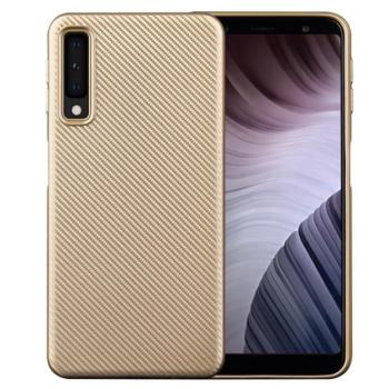Szilikon telefonvédő (karbon minta) ARANY Samsung Galaxy A7 (2018) SM-A750F kép