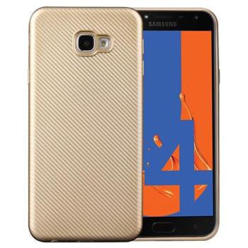 Szilikon telefonvédő (karbon minta) ARANY Samsung Galaxy J4 Plus (SM-J415F) kép