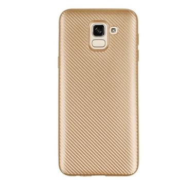 Szilikon telefonvédő (karbon minta) ARANY Samsung Galaxy J6 (2018) SM-J600F kép