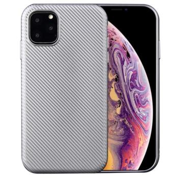 Szilikon telefonvédő (karbon minta) EZÜST Apple iPhone 11 Pro kép