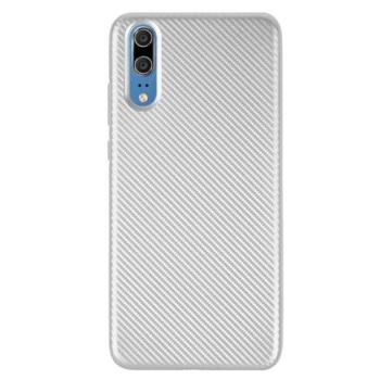 Szilikon telefonvédő (karbon minta) EZÜST Huawei P20 kép