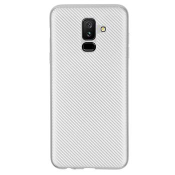 Szilikon telefonvédő (karbon minta) EZÜST Samsung Galaxy A6+ (2018) SM-A605F kép