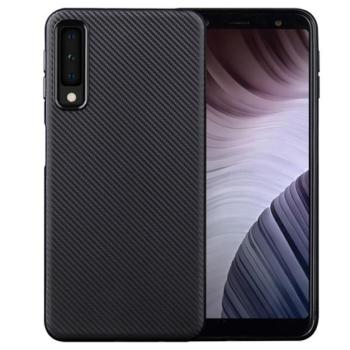 Szilikon telefonvédő (karbon minta) FEKETE Samsung Galaxy A7 (2018) SM-A750F kép