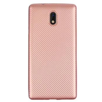 Szilikon telefonvédő (karbon minta) ROZÉARANY Nokia 3 kép