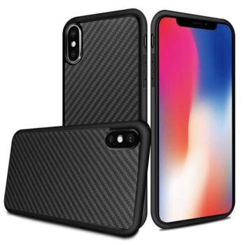 Szilikon telefonvédő (kevlár borítás) FEKETE Apple iPhone XS 5.8, Apple iPhone X 5.8 kép