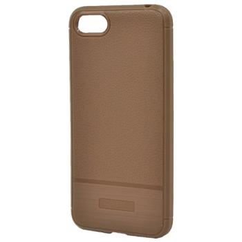 Szilikon telefonvédő (közepesen ütésálló, bőr hatású, szálcsiszolt) BARNA Huawei Y5 2018 (Y5 Prime 2018), Honor 7S kép