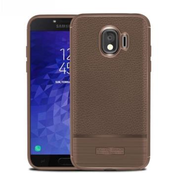 Szilikon telefonvédő (közepesen ütésálló, bőr hatású, szálcsiszolt) BARNA Samsung Galaxy J4 (2018) SM-J400F kép
