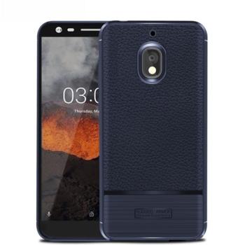 Szilikon telefonvédő (közepesen ütésálló, bőr hatású, szálcsiszolt) SÖTÉTKÉK Nokia 2.1 kép