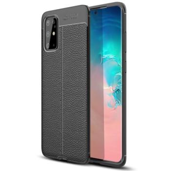 Szilikon telefonvédő (közepesen ütésálló, bőr hatású, varrás minta) FEKETE Samsung Galaxy S20 Plus (SM-G985F), Samsung Galaxy S20 Plus 5G (SM-G986) kép