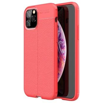 Szilikon telefonvédő (közepesen ütésálló, bőr hatású, varrás minta) PIROS Apple iPhone 11 Pro kép