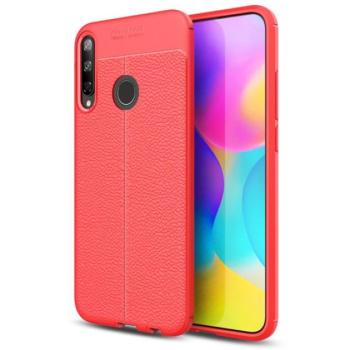 Szilikon telefonvédő (közepesen ütésálló, bőr hatású, varrás minta) PIROS Huawei P40 Lite E / Y7p kép