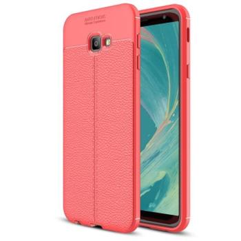 Szilikon telefonvédő (közepesen ütésálló, bőr hatású, varrás minta) PIROS Samsung Galaxy J4 Plus (SM-J415F) kép