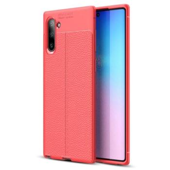 Szilikon telefonvédő (közepesen ütésálló, bőr hatású, varrás minta) PIROS Samsung Galaxy Note 10 (SM-N970F) kép