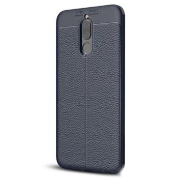 Szilikon telefonvédő (közepesen ütésálló, bőr hatású, varrás minta) SÖTÉTKÉK Huawei Mate 10 Lite kép