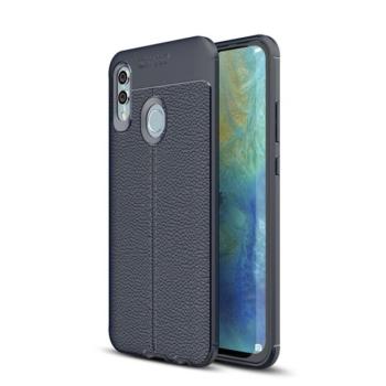 Szilikon telefonvédő (közepesen ütésálló, bőr hatású, varrás minta) SÖTÉTKÉK Huawei P Smart (2019), Honor 10 Lite kép
