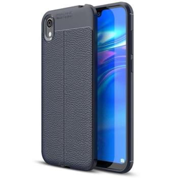 Szilikon telefonvédő (közepesen ütésálló, bőr hatású, varrás minta) SÖTÉTKÉK Huawei Y5 (2019), Honor 8S (2019), Honor 8S (2020) kép