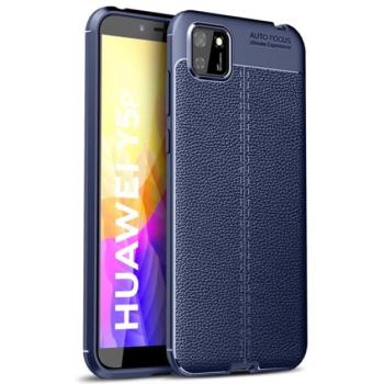 Szilikon telefonvédő (közepesen ütésálló, bőr hatású, varrás minta) SÖTÉTKÉK Huawei Y5p, Honor 9S kép
