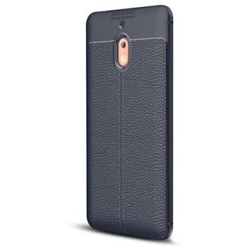Szilikon telefonvédő (közepesen ütésálló, bőr hatású, varrás minta) SÖTÉTKÉK Nokia 2.1 kép