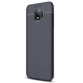 Szilikon telefonvédő (közepesen ütésálló, bőr hatású, varrás minta) SÖTÉTKÉK Samsung Galaxy J4 (2018) SM-J400F kép