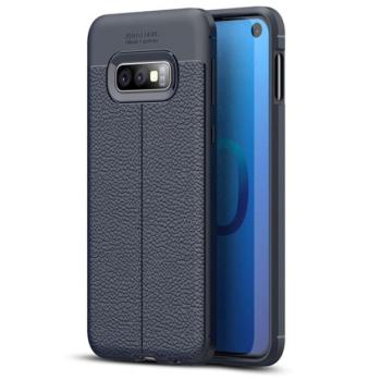 Szilikon telefonvédő (közepesen ütésálló, bőr hatású, varrás minta) SÖTÉTKÉK Samsung Galaxy S10e (SM-G970) kép