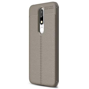 Szilikon telefonvédő (közepesen ütésálló, bőr hatású, varrás minta) SZÜRKE Nokia 5.1 Plus (Nokia X5) kép